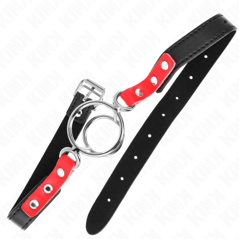 GAG avec plusieurs o-rings 4 / 4,8 CM rouge 38 X 56 CM — KINK, vue 3