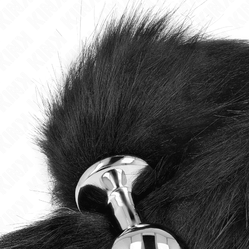 Plug anal taille M 8 X 3,5 CM avec queue synthétique 40 CM noir — KINK, vue 3