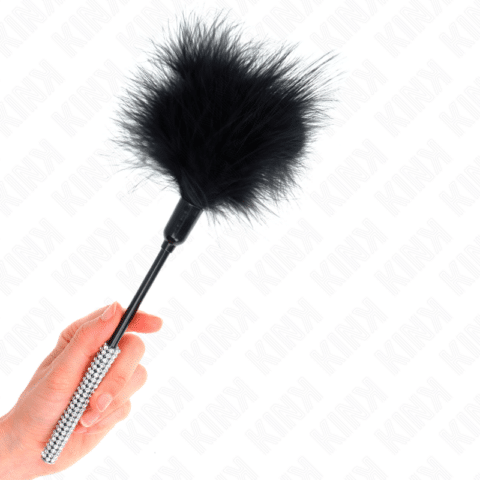 Plumes chacouilles avec manche strass 27 CM — KINK