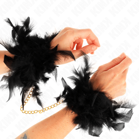 Manchettes en plume avec chaîne OR modèle 1 — KINK