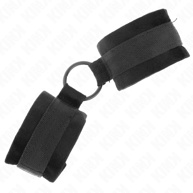 Manchettes débutant fourrure 25 CM avec o-ring 4 CM noir ajustable 15-25 CM — KINK, vue 3