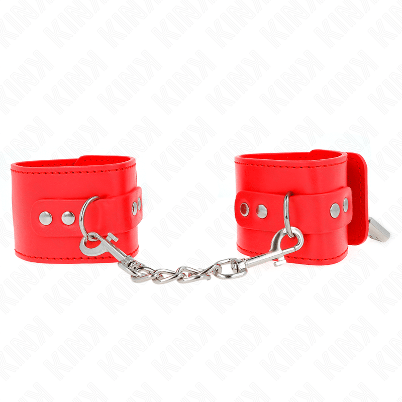 Appui-poignets avec fermeture par cadenas rouge ajustable 16-23 CM X 5,5 CM — KINK, vue 2