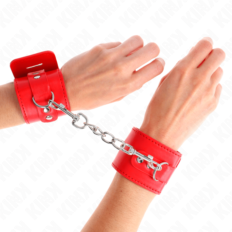 Appui-poignets avec fermeture par cadenas rouge ajustable 16-23 CM X 5,5 CM — KINK