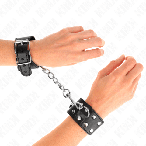Bracelets avec double ligne de clous réglables noir — KINK