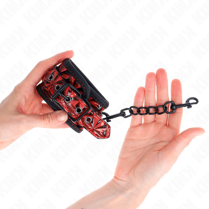 Appui-poignets motif diamant rouge foncé réglable 17-26 CM X 5,5 CM — KINK, vue 4
