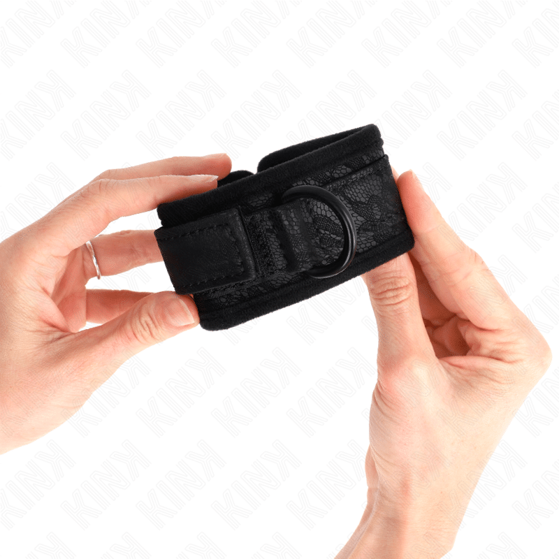Poignets recouverts de dentelle foncée néoprène ajustable noir 20-29 CM X 5 CM — KINK, vue 4
