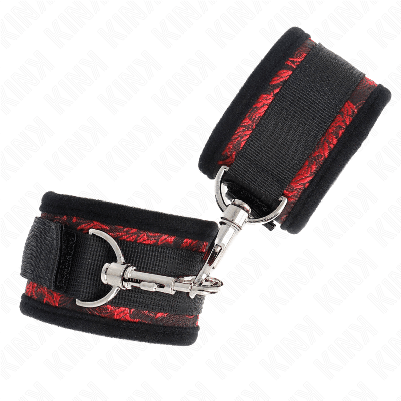 Retenues poignets scandal rouge-noir — KINK, vue 3