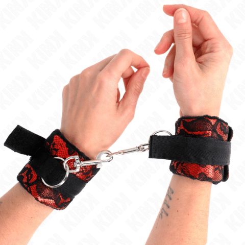 Retenues poignets scandal rouge-noir — KINK