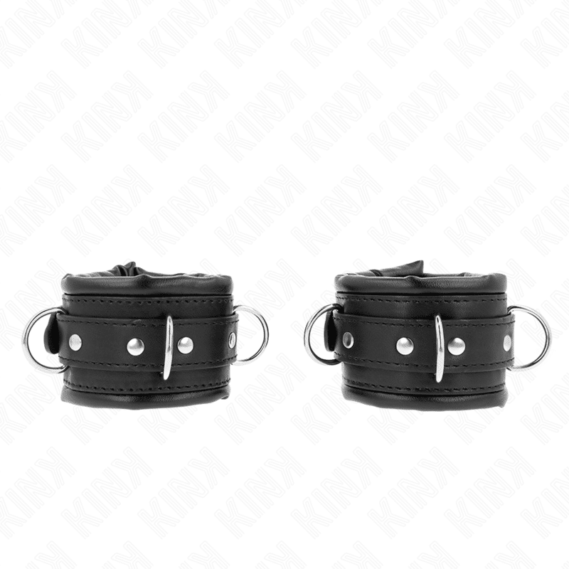 Appui-poignets lourds doublés de fourrure noire réglables 20-30 CM X 6 CM — KINK, vue 2