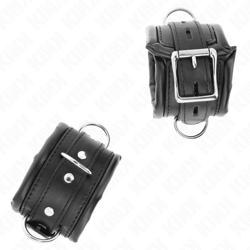 Appui-poignets lourds doublés de fourrure noire réglables 20-30 CM X 6 CM — KINK, vue 3