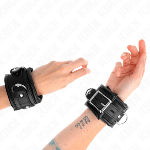 Appui-poignets lourds doublés de fourrure noire réglables 20-30 CM X 6 CM — KINK