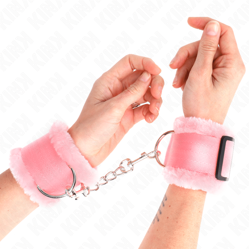 Appui-poignets doublés de fourrure rose réglable 17-31 CM X 7 CM — KINK