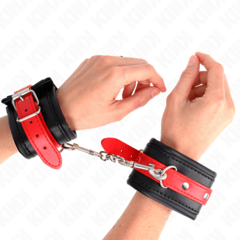 Appui-poignets noir avec ceinture rouge ajustable 17-28 CM X 6 CM — KINK