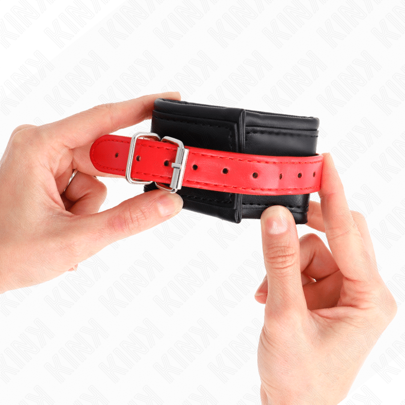 Appui-poignets noir avec ceinture rouge ajustable 17-28 CM X 6 CM — KINK, vue 4