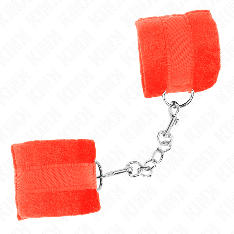Manchettes débutant en fourrure rouge 30 X 7 CM — KINK, vue 3