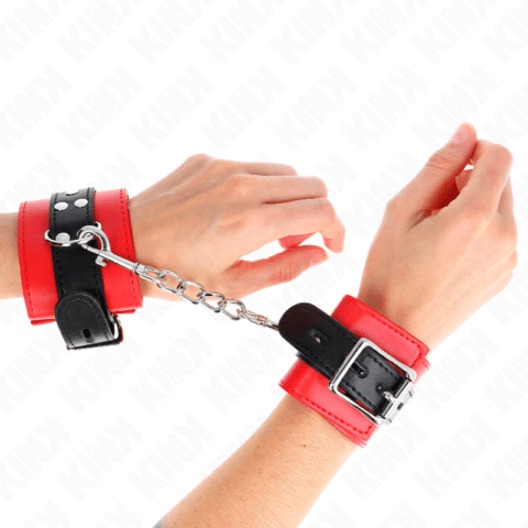 Appui-poignets rouge avec ceinture noire réglable 17-28 CM X 6 CM — KINK