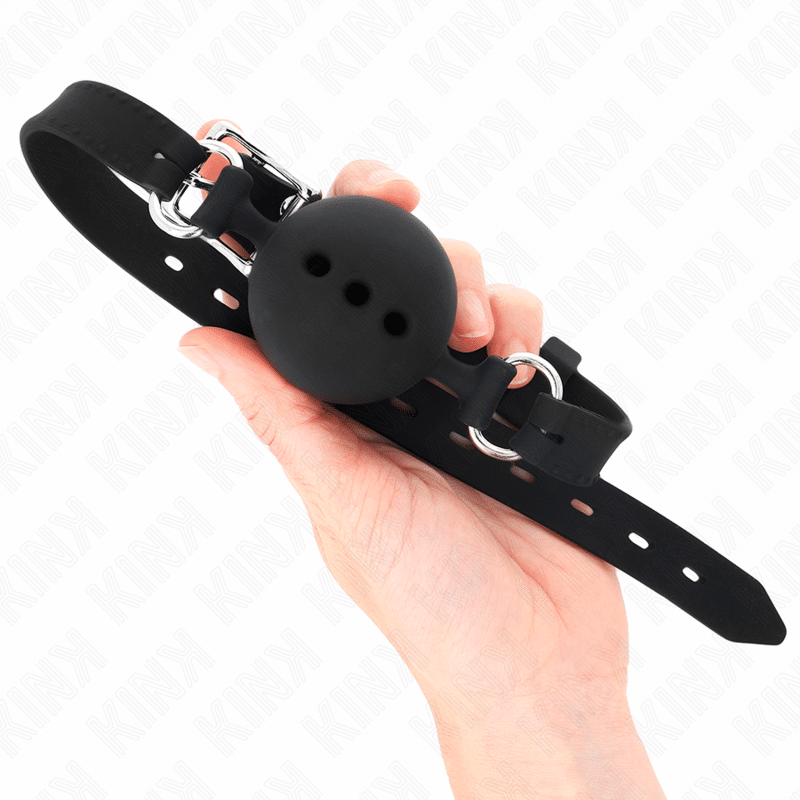 Bâton entierement silicone 55 x 2 CM avec boule 4,5 CM taille M noir ajustable 35-51 CM — KINK, vue 2