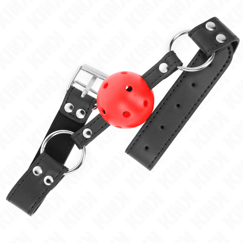 Bâton respirant 4 CM avec double rivet cuir 62,5 x 2,5 CM réglable 42-58 CM — KINK, vue 2