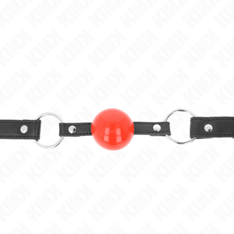 Bâillon balle 4 CM avec serrure boule rouge bracelet noir 60 x 2 CM — KINK