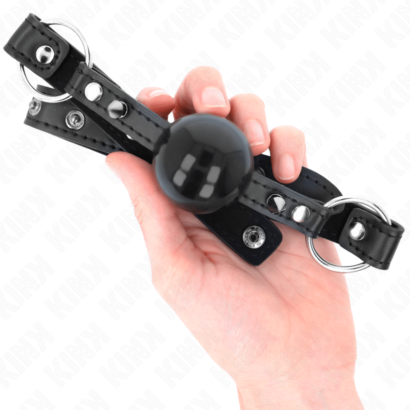 Bâillon balle 4 CM avec pointe rivet et snap lock 65 x 2 CM — KINK, vue 4