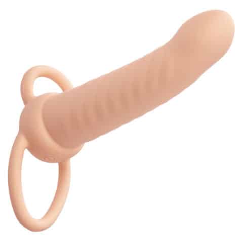 Maxx double pénétrateur nervuré 10 vibrations flesh — CALEXOTICS