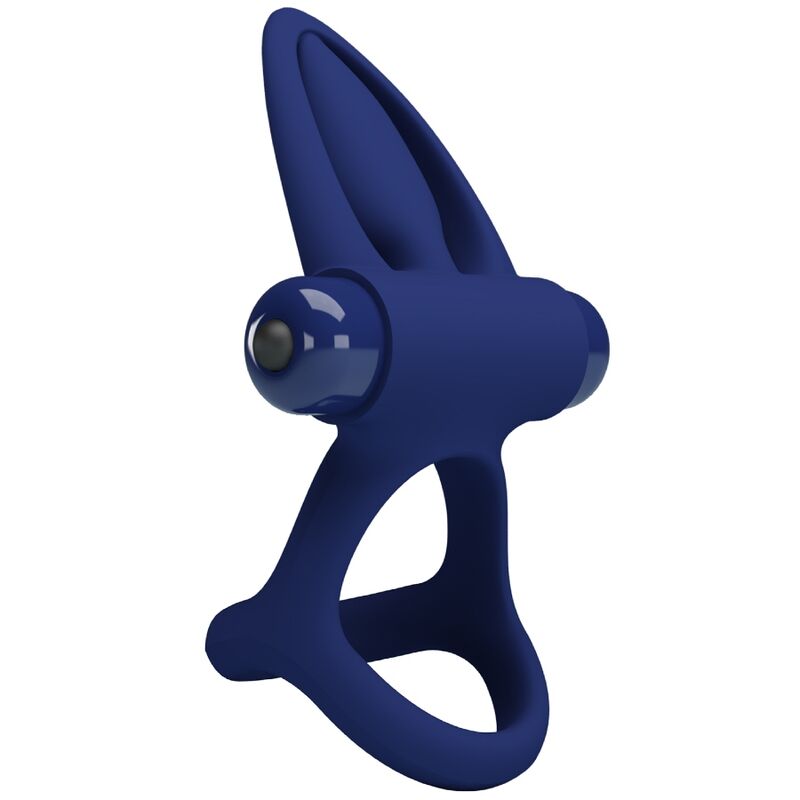 MAT double anneau avec vibration & stimulateur bleu — PRETTY LOVE, vue 3