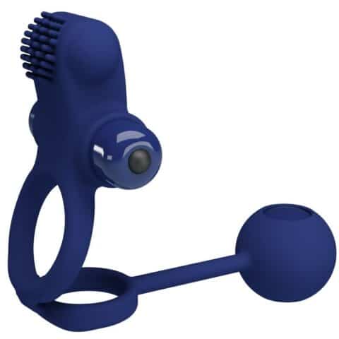 Remington double anneau vibrant avec plug bleu — PRETTY LOVE