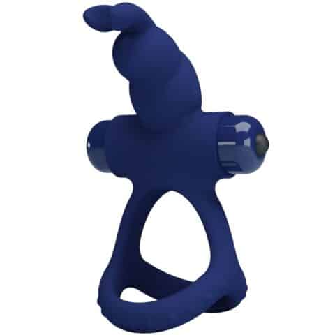 Luchito double anneau vibrant lapin bleu — PRETTY LOVE