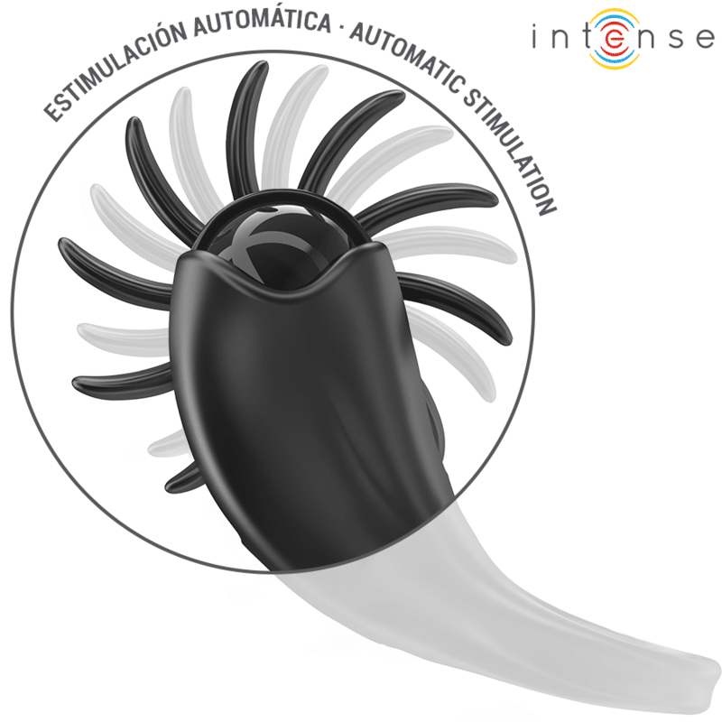 Mabel anneau vibrant 10 vibrations avec stimulateur de clitoris noir — INTENSE, vue 2