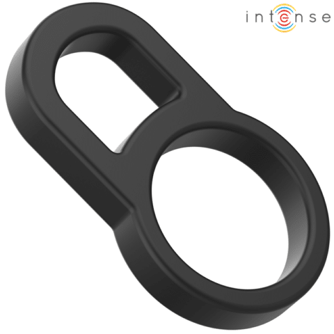 Bobby double anneau pénis en silicone noir — INTENSE
