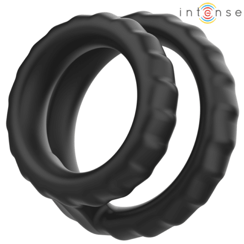Dewey anneau pénis double silicone noir modèle 2 — INTENSE