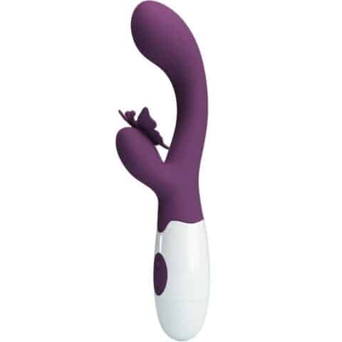 Butterfly kiss vibrateur rabbit et stimulateur de point G violet — PRETTY LOVE