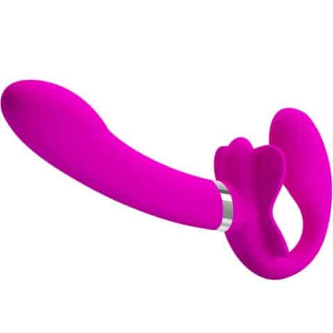 Vibrateur double strap-on valerie 12 vibrations violet — PRETTY LOVE