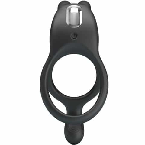 Seth double anneau vibrant lapin 7 vibrations noir — PRETTY LOVE