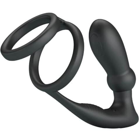 Anneau pénis emoni + plug anal 12 vibrations noir — PRETTY LOVE