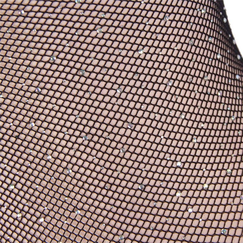 Body réseille brillant avec épaules dénudées manches longues noir taille unique — SUBBLIME, vue 4