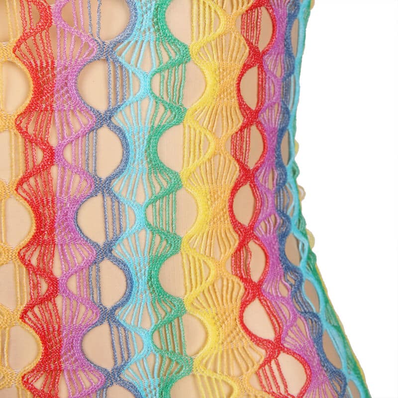 Robe réseille épaules nues arc-en-ciel taille unique — SUBBLIME, vue 7