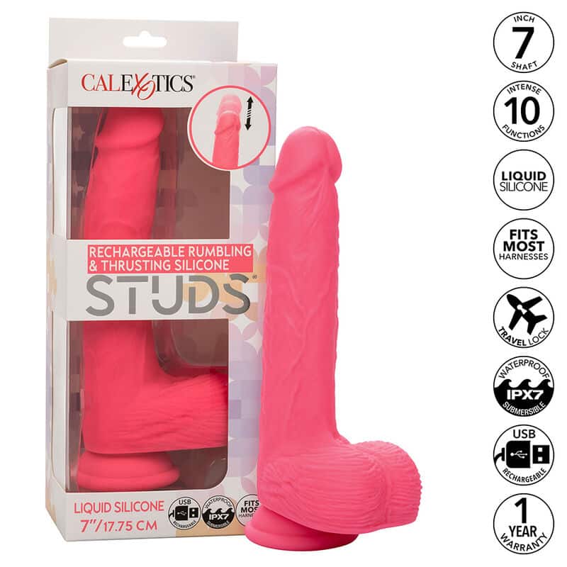 Studs vibrateur réaliste 10 vibrations rose — CALEXOTICS, vue 2