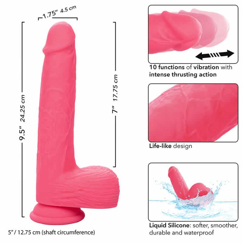 Studs vibrateur réaliste 10 vibrations rose — CALEXOTICS, vue 8