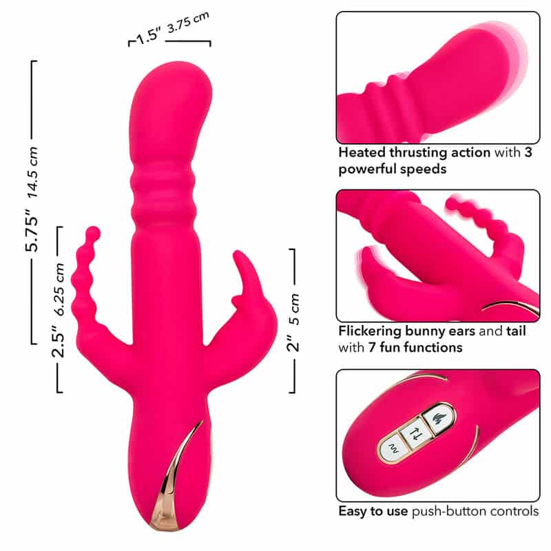Jack fantasy triple vibrateur chauffant lapin rose — CALEXOTICS, vue 7