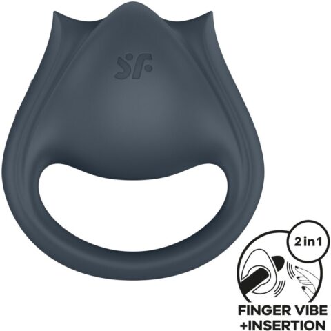 Perfect pair 2 multivibrateur 2 en 1 anneau pénis et stimulateur de doigts gris — SATISFYER