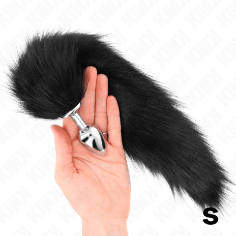 Plug anal taille S 7 X 3 CM avec queue synthétique 40 CM noir — KINK