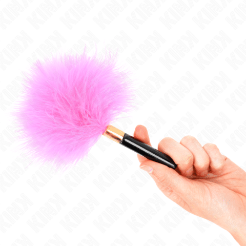 Plumes tickle en métal doré fuchsia 18 CM — KINK