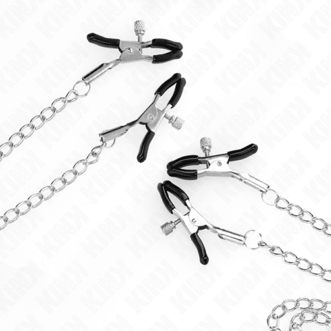4 Pinces à matelons et clito réglables argent — KINK