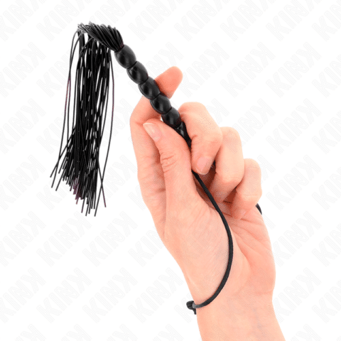Mini fouet en silicone avec 6 billes noires 26 CM — KINK