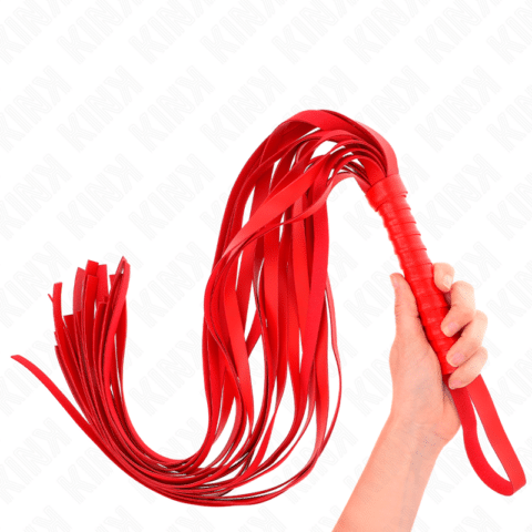 Fouet rouge manche court long queue 70 CM — KINK