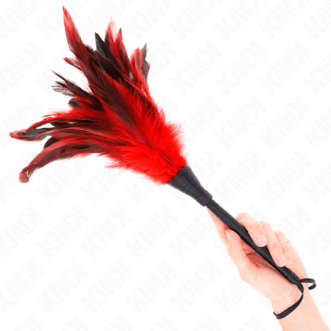 Plumes de poulet tickle en forme de corne rouge 36 CM — KINK
