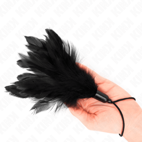 Plumes chacouillées avec manche corde base plastique 15 CM — KINK