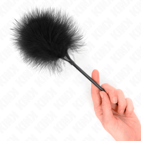Plumes tickle noires utilisées pour le KIT bondage 27 CM — KINK
