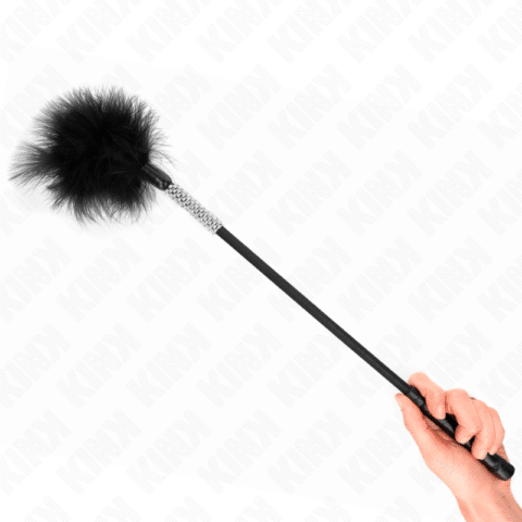 Plumes chacouilles avec manche strass 50 CM — KINK